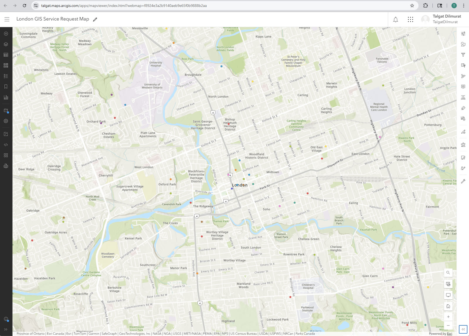 GIS Service Request Map preview